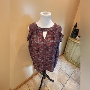 Lee Women’s Cold Shoulder Blouse Top Size Large